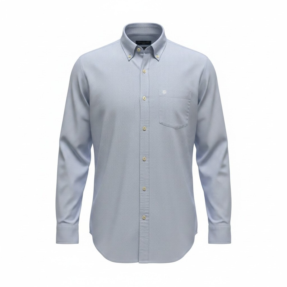Converse One Star Button Down Shirt Mens XXL Blue Excellent Micro Check Cotton